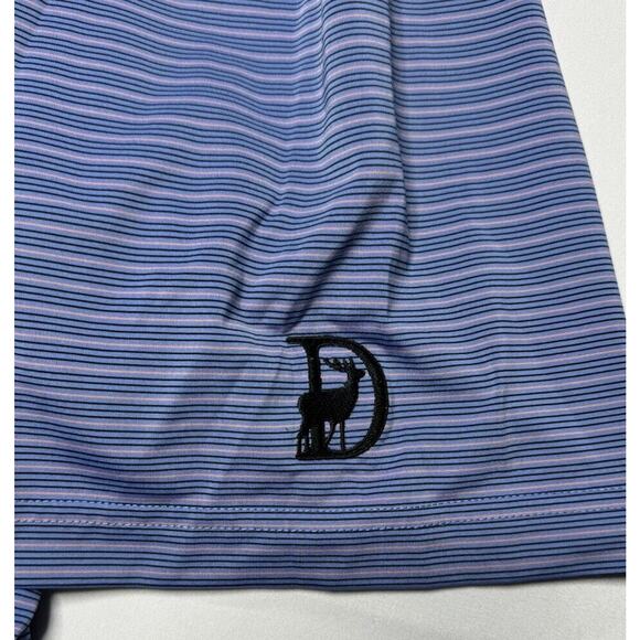 Donald Ross Sportswear Men's Short Sleeve Blue Stiped Polo Shirt - Size XL - Picture 3 of 5